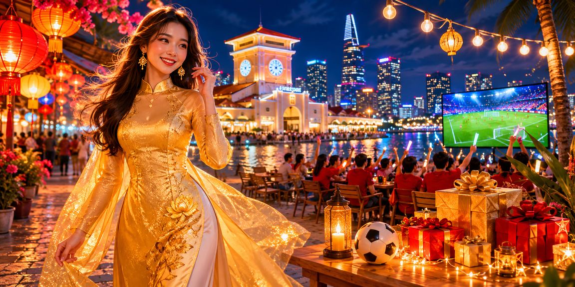 Người dùng TP.HCM xem kèo bóng đá trên hl2 trong trang phục áo dài